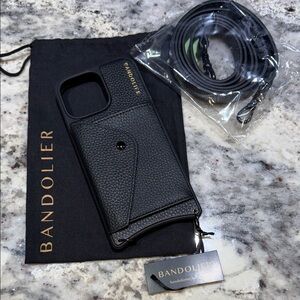 NEW with tags- Bandolier Black Phone Case with Strap